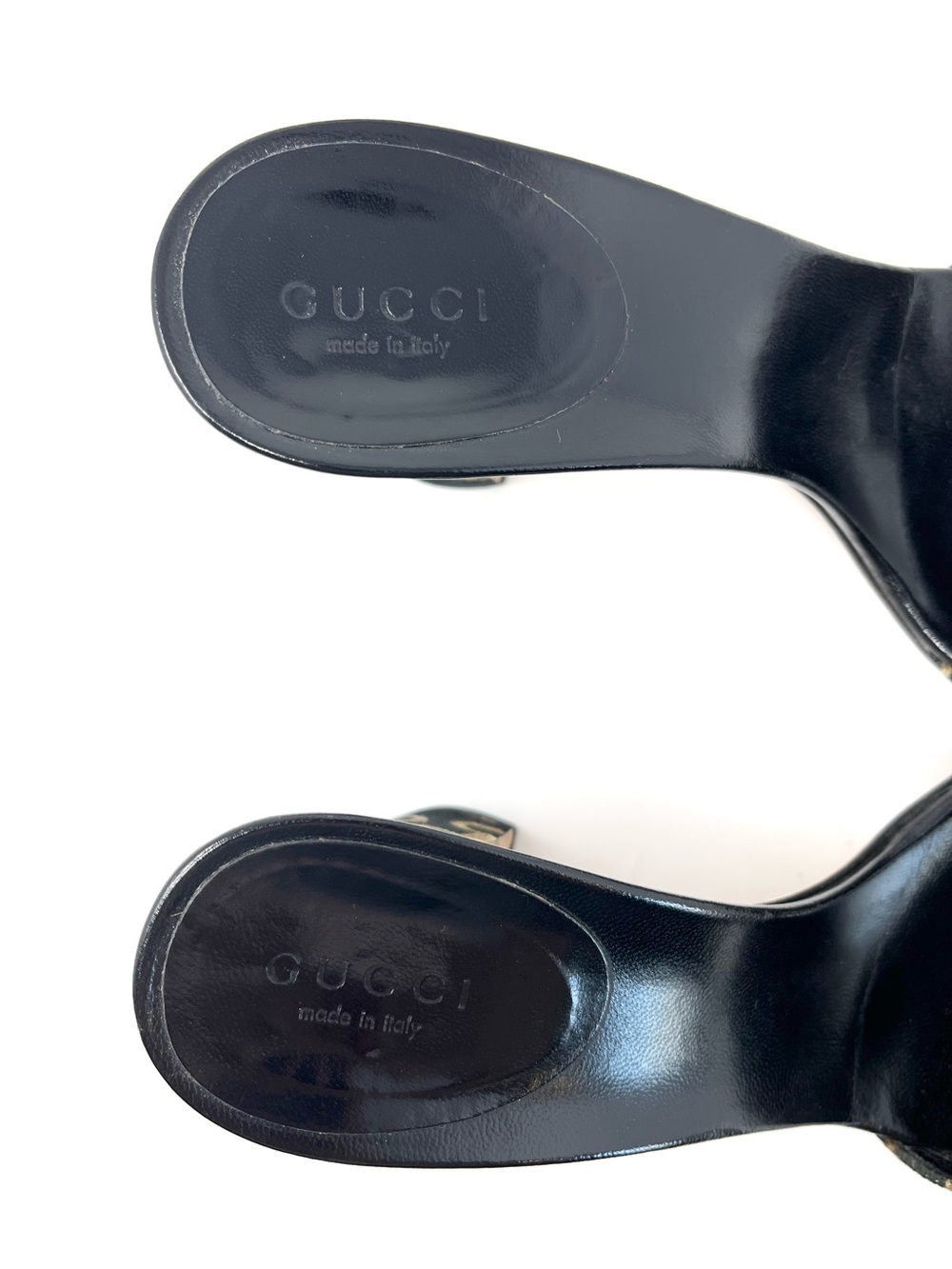 Vintage Vtg Gucci By Tom Ford 90s Black Bamboo Horsebit Sandals Slides Heels 6.5 - Picture 7 of 11